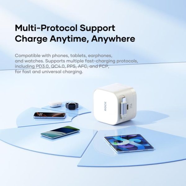 EDA0081318_B7.jpg ROCK T90 PD35W Type-C Single Port GaN Wall Charger with Type-C Retractable Cable, UK Plug, EU Plug