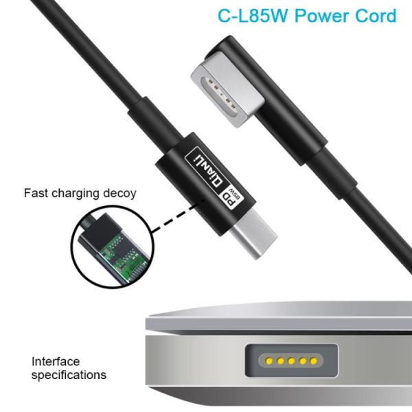 EDA0081377_B2.jpg QianLi Adaptive Notebook Power Cable, T Head to Type-C, L Head to Type-C, Type-C