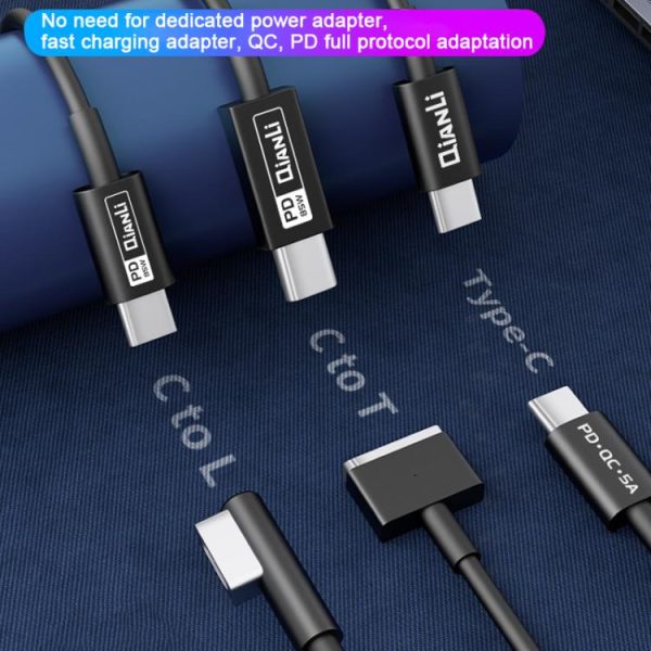 EDA0081377_B9.jpg QianLi Adaptive Notebook Power Cable, T Head to Type-C, L Head to Type-C, Type-C