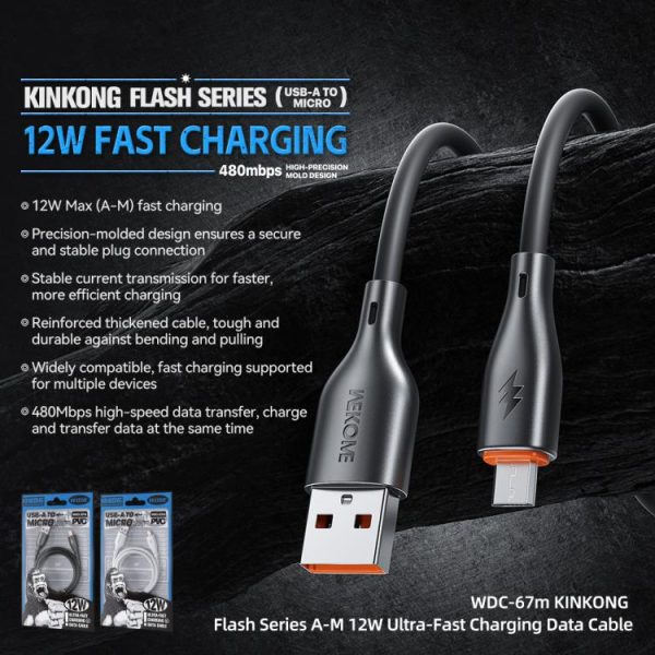 EDA008161801A_3.jpg WK WDC-67m Kinkong 1m 12W PVC Data Cable, USB to Micro