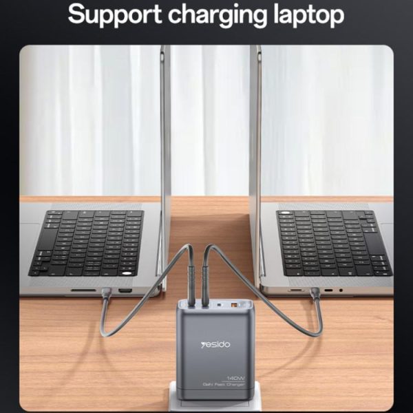 Yesido YC143 140W 4 Ports GaN Fast Charging Charger, 3 x USB-C / Type-C, 1 x USB-A
