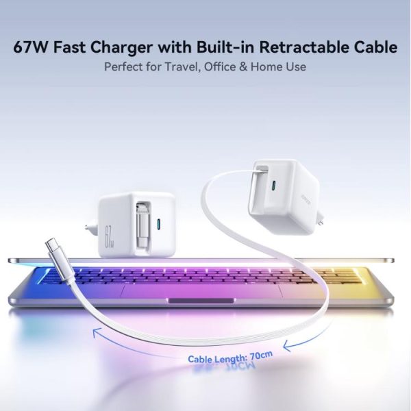 EDA008267201A_1.jpg JOYROOM JR-TCL06 67W USB-C / Type-C Port GaN Fast Charger with Retractable Cable, EU Plug, UK Plug