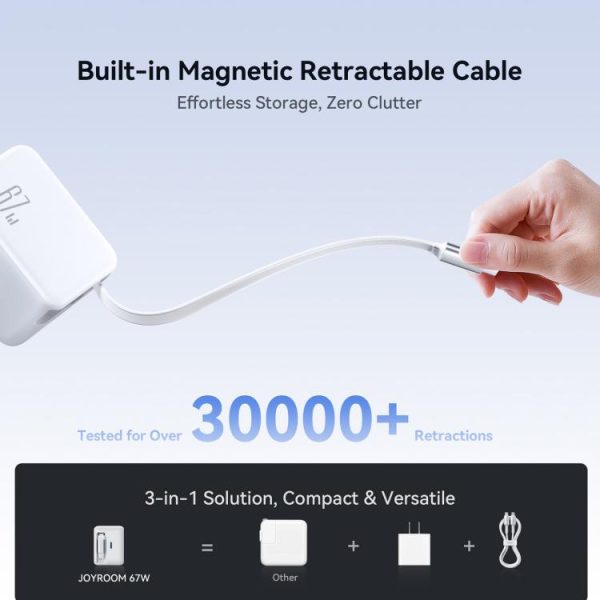 EDA008267201A_2.jpg JOYROOM JR-TCL06 67W USB-C / Type-C Port GaN Fast Charger with Retractable Cable, EU Plug, UK Plug