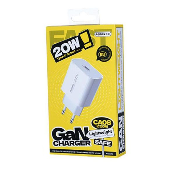 EDA008305801A_1.jpg REMAX CA08 PD20W Type-C GaN Fast Charger, EU Plug, CA08