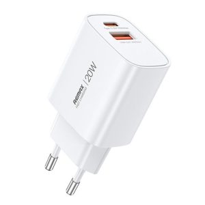 REMAX U187-AC 20W USB and Type-C GaN Fast Charger, EU Plug, UK Plug