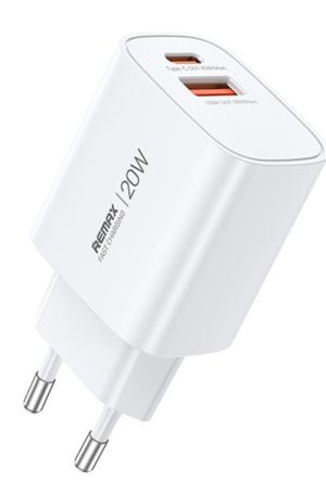 REMAX U187-AC 20W USB and Type-C GaN Fast Charger, EU Plug, UK Plug