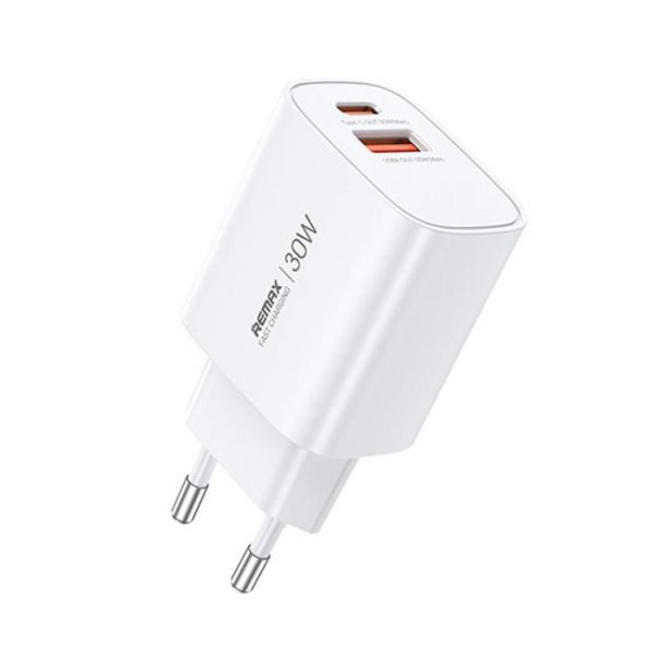 EDA008306501A-1.jpg REMAX U187 30W USB and Type-C GaN Fast Charger, EU Plug, UK Plug