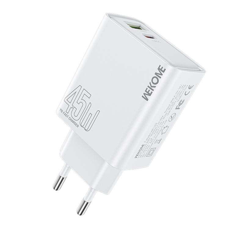 WK WP-U64 45W Kinkong Flash Charge USB+Type-C Port Fast Charger, EU Plug, UK Plug, US Plug 1 WK WP-U64 45W Kinkong Flash Charge USB+Type-C Port Fast Charger, EU Plug, UK Plug, US Plug