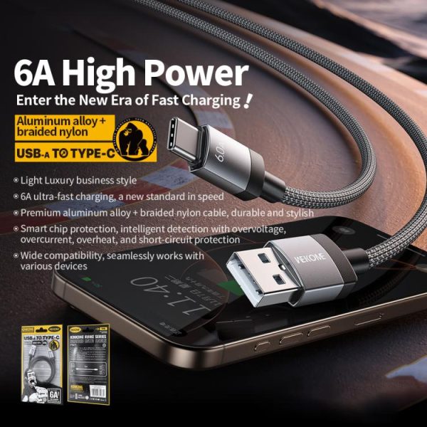 EDA008388701A_3.jpg WK WDC-97 Kingkong Ruike Series Braided Charging Data Cable, Length: 1m, USB to Type-C, USB to 8 Pin, USB to Micro USB