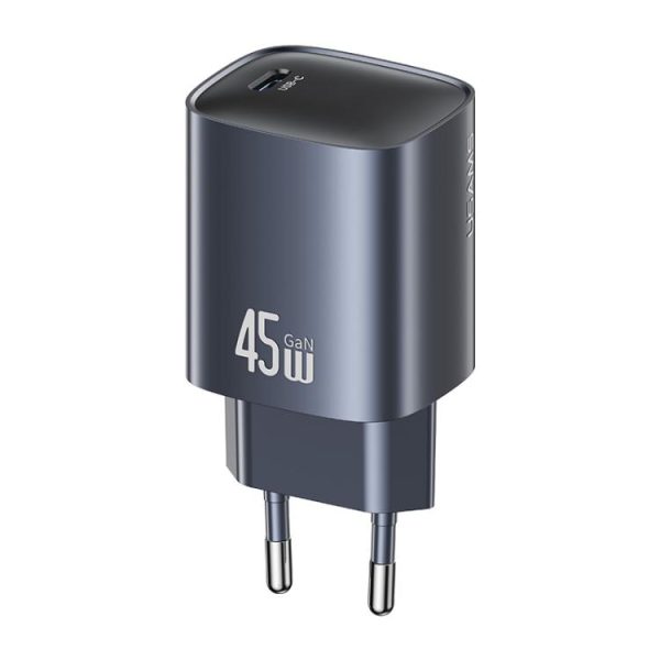 EDA008492901A_1.jpg USAMS CC323 T66 45W USB-C / Type-C GaN Fast Charger, EU Plug, CC323