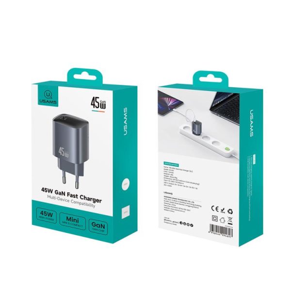 EDA008492901A_11.jpg USAMS CC323 T66 45W USB-C / Type-C GaN Fast Charger, EU Plug, CC323