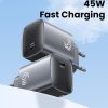 EDA008492901A_2.jpg USAMS CC323 T66 45W USB-C / Type-C GaN Fast Charger, EU Plug, CC323