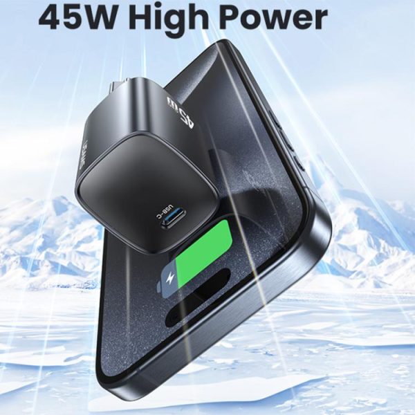 EDA008492901A_4.jpg USAMS CC323 T66 45W USB-C / Type-C GaN Fast Charger, EU Plug, CC323