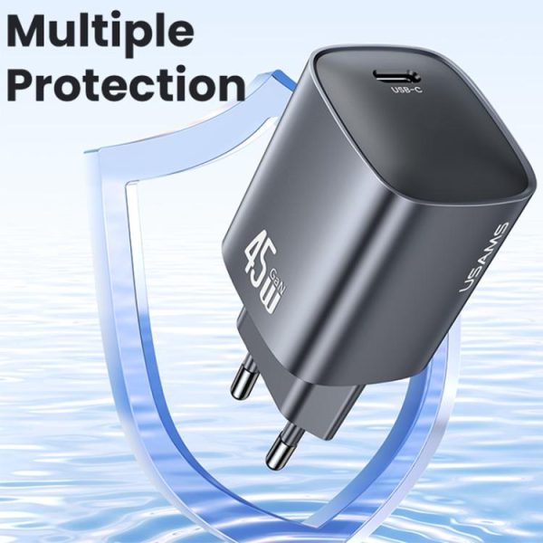 EDA008492901A_9.jpg USAMS CC323 T66 45W USB-C / Type-C GaN Fast Charger, EU Plug, CC323