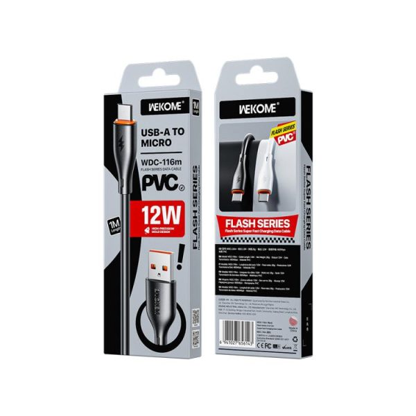 EDA008622401A_1.jpg WK WDC-116m 12W USB to Micro USB Fast Charging Data Cable, Length: 1m, WDC-116m