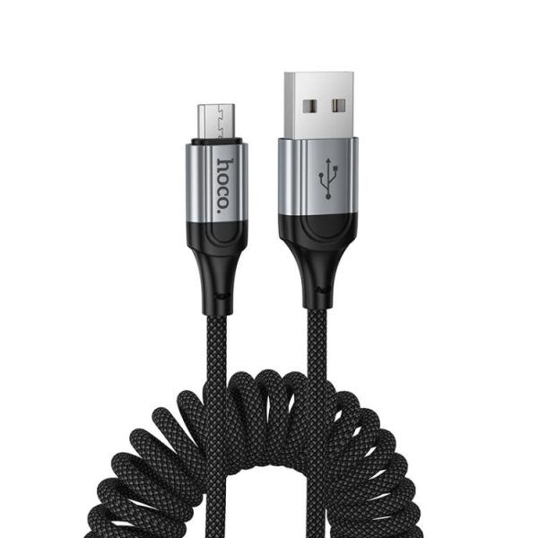 EDA008734701A-1.jpg hoco X121 Nuevo Charging USB-A to Micro Spring Braided Data Cable, USB-A to Micro