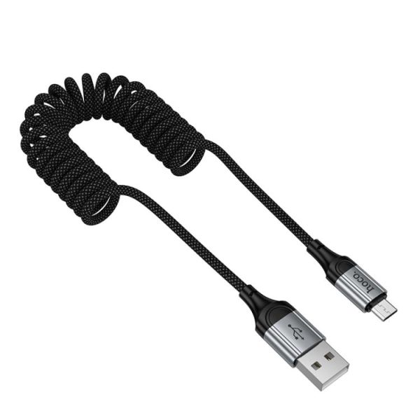 EDA008734701A_1.jpg hoco X121 Nuevo Charging USB-A to Micro Spring Braided Data Cable, USB-A to Micro