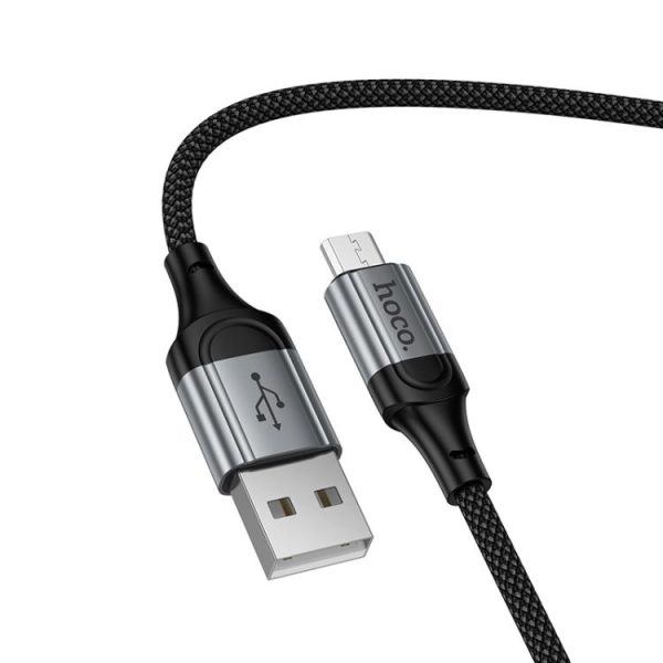 EDA008734701A_3.jpg hoco X121 Nuevo Charging USB-A to Micro Spring Braided Data Cable, USB-A to Micro