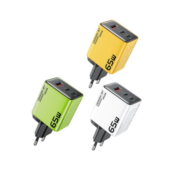 EDA008774501A_1.jpg WK WP-U45 Keylour 65W Type-Cx2, USB GaN Charger, EU Plug, UK Plug
