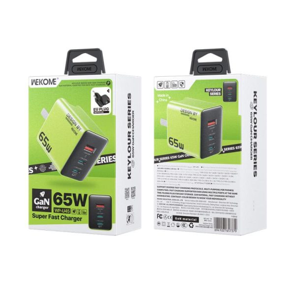 EDA008774501A_2.jpg WK WP-U45 Keylour 65W Type-Cx2, USB GaN Charger, EU Plug, UK Plug