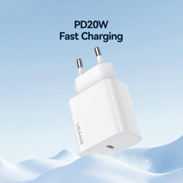 EDA008818701A_2.jpg USAMS CC226 T65 PD20W USB-C / Type-C Single Port Fast Charger, EU Plug, CC226