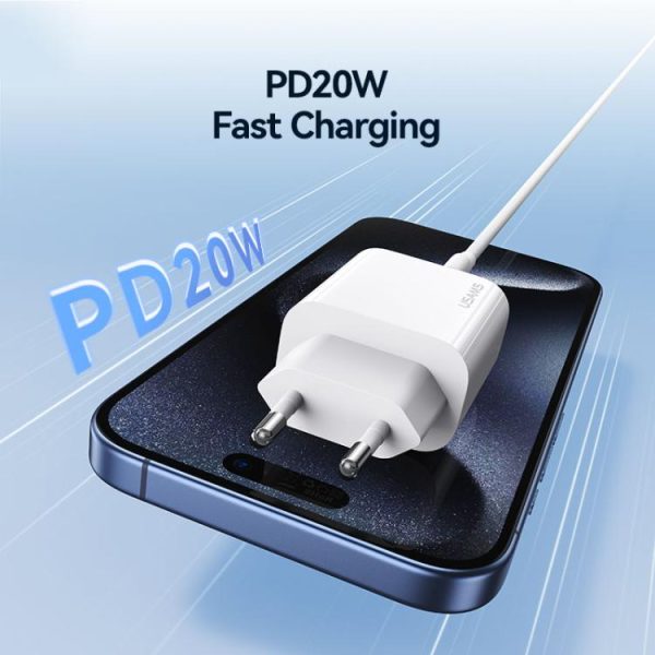 EDA008818701A_4.jpg USAMS CC226 T65 PD20W USB-C / Type-C Single Port Fast Charger, EU Plug, CC226