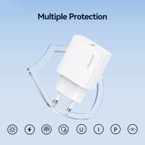 EDA008818701A_7.jpg USAMS CC226 T65 PD20W USB-C / Type-C Single Port Fast Charger, EU Plug, CC226