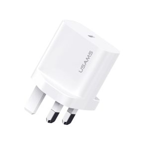 USAMS CC227 T65 PD20W USB-C / Type-C Single Port Fast Charger, UK Plug, CC227