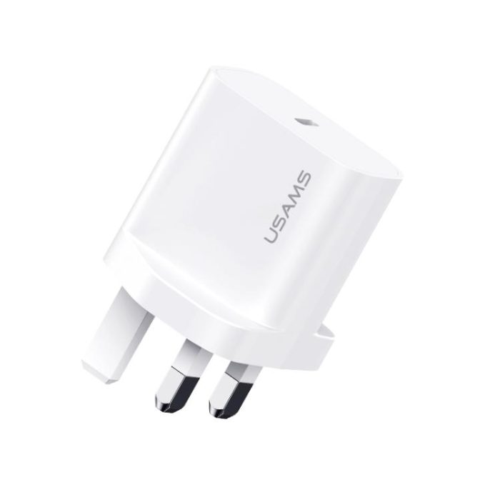 USAMS CC227 T65 PD20W USB-C / Type-C Single Port Fast Charger, UK Plug, CC227
