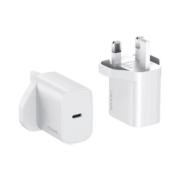 EDA008818901A_1.jpg USAMS CC227 T65 PD20W USB-C / Type-C Single Port Fast Charger, UK Plug, CC227