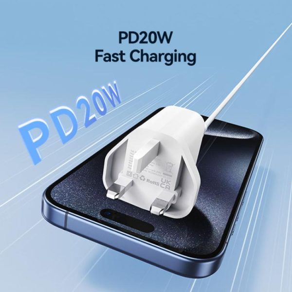 EDA008818901A_3.jpg USAMS CC227 T65 PD20W USB-C / Type-C Single Port Fast Charger, UK Plug, CC227
