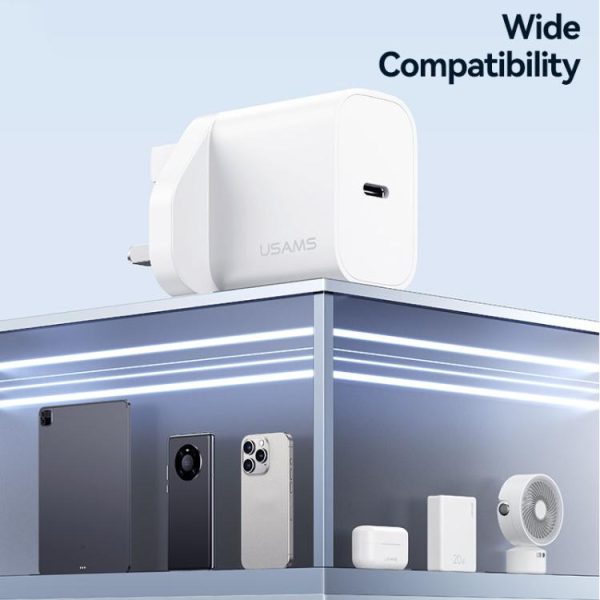 EDA008818901A_4.jpg USAMS CC227 T65 PD20W USB-C / Type-C Single Port Fast Charger, UK Plug, CC227