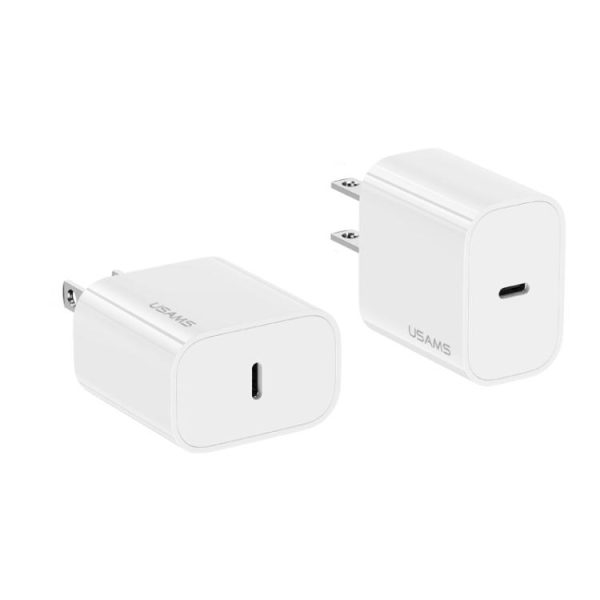 USAMS CC228 T65 PD20W USB-C / Type-C Single Port Fast Charger, US Plug, CC228