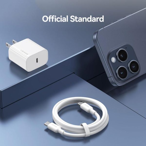USAMS CC228 T65 PD20W USB-C / Type-C Single Port Fast Charger, US Plug, CC228