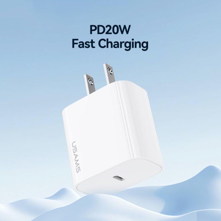 USAMS CC228 T65 PD20W USB-C / Type-C Single Port Fast Charger, US Plug, CC228 3 USAMS CC228 T65 PD20W USB-C / Type-C Single Port Fast Charger, US Plug, CC228 - Image 3