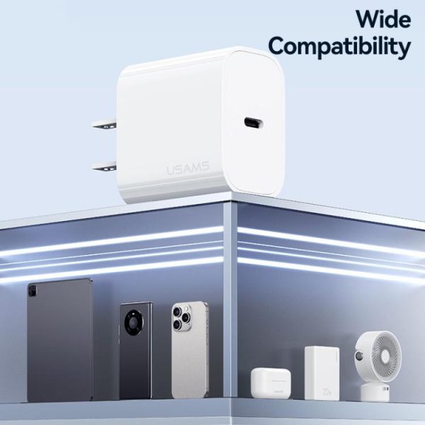 USAMS CC228 T65 PD20W USB-C / Type-C Single Port Fast Charger, US Plug, CC228