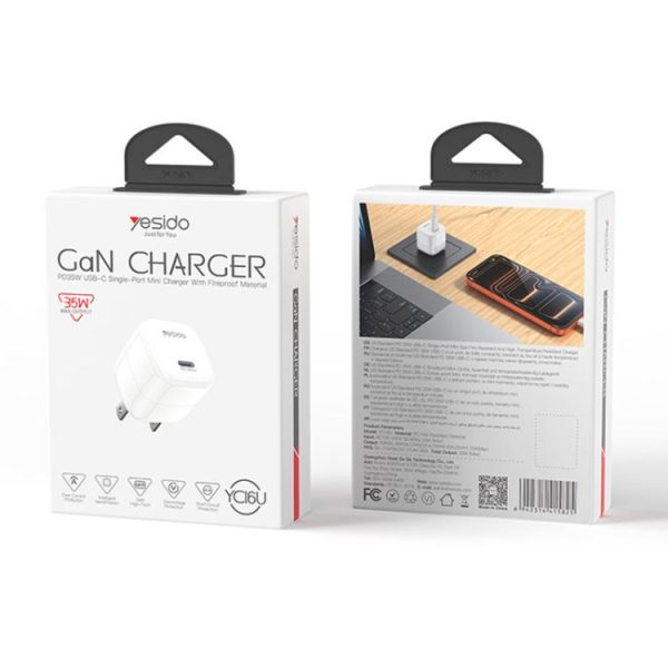 EDA008867901A_13.jpg Yesido YC16U PD 35W Type-C Mini Ice Cube Fast Charger, US Plug