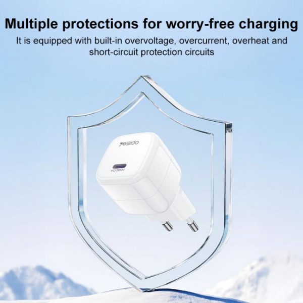 Yesido YC103 PD 35W Type-C Mini Ice Cube Fast Charger, EU Plug