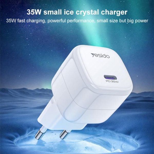 Yesido YC103 PD 35W Type-C Mini Ice Cube Fast Charger, EU Plug