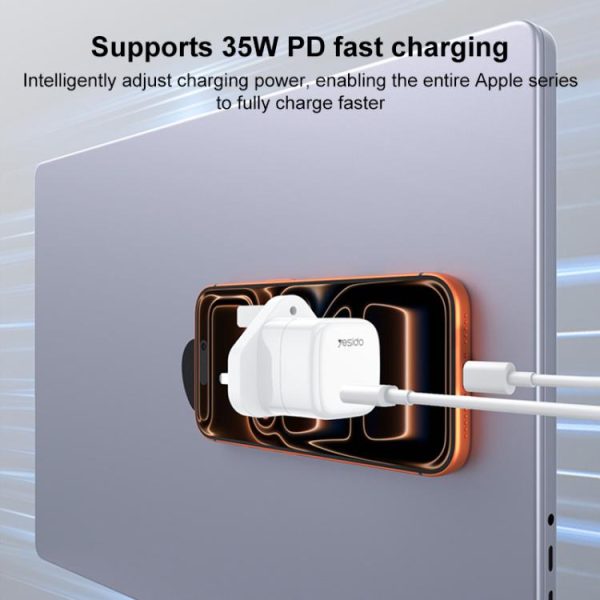 EDA008868301A_7.jpg Yesido YC149 PD 35W Type-C Mini Ice Cube Fast Charger, UK Plug