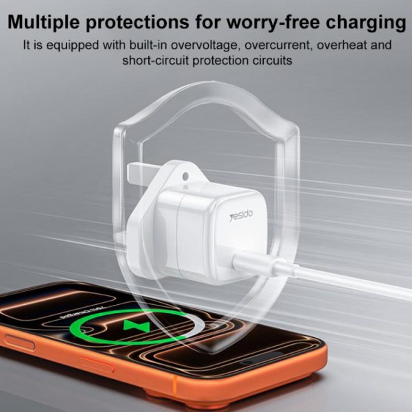 EDA008868301A_9.jpg Yesido YC149 PD 35W Type-C Mini Ice Cube Fast Charger, UK Plug