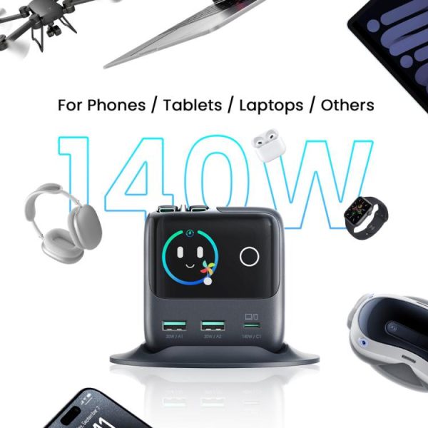 EDA0088774_B8.jpg JOYROOM JR-TRD01 PODIX 140W 5-Port Desktop GaN Charger, US Plug, EU Plug, UK Plug