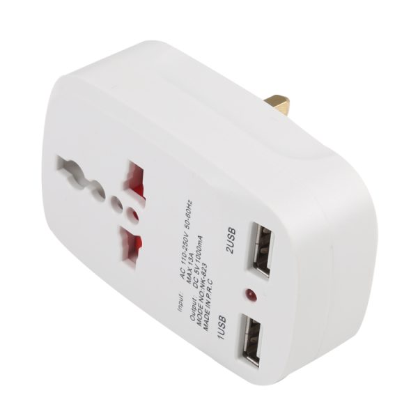 EPS0056_3.jpg NK-823 2000W Dual USB Travel Charger Power Adapter Socket, UK Plug
