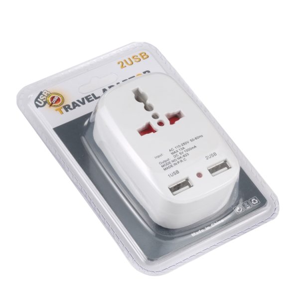 EPS0056_4.jpg NK-823 2000W Dual USB Travel Charger Power Adapter Socket, UK Plug