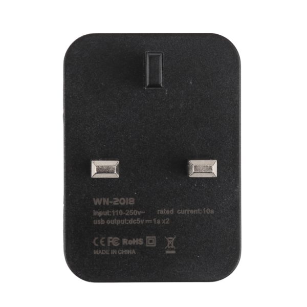 EPS0058_2.jpg WN-2018 Dual USB Travel Charger Power Adapter Socket, UK Plug