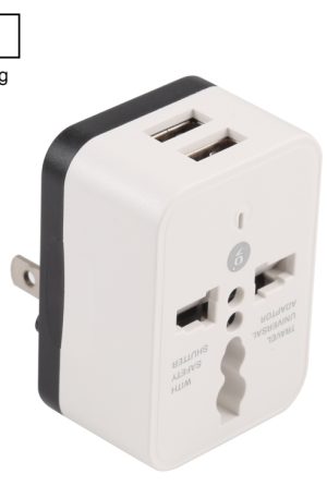 WN-2018 Dual USB Travel Charger Power Adapter Socket, US Plug