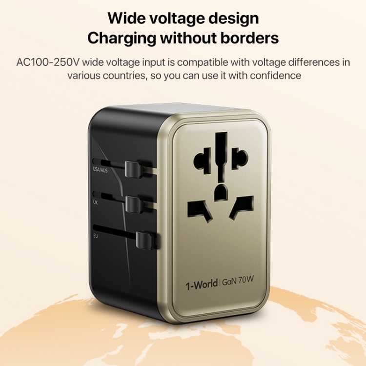 MOMAX 1-World UA8 PD 70W Fast Charger Power Adapter, UA8 14 MOMAX 1-World UA8 PD 70W Fast Charger Power Adapter, UA8 - Image 14