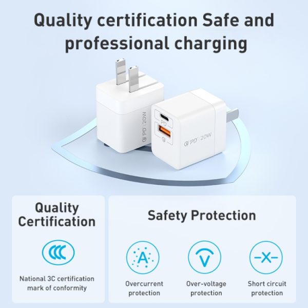 EPS0076_B2.jpg MOMAX UM36 PD 20W USB-C / Type-C + USB Fast Charger Power Adapter, CN Plug, UM36