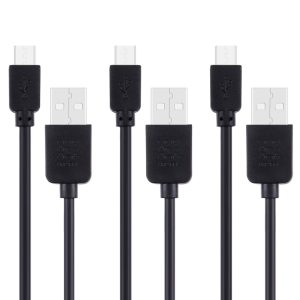 3 PCS HAWEEL 1m High Speed Micro USB to USB Data Sync Charging Cable Kits For Galaxy, Huawei, Xiaomi, LG, HTC and other Smart Phones