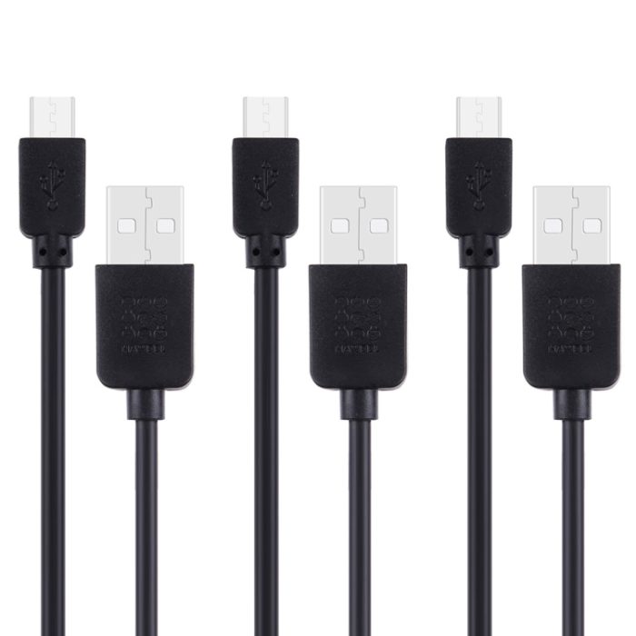 3 PCS HAWEEL 1m High Speed Micro USB to USB Data Sync Charging Cable Kits For Galaxy, Huawei, Xiaomi, LG, HTC and other Smart Phones